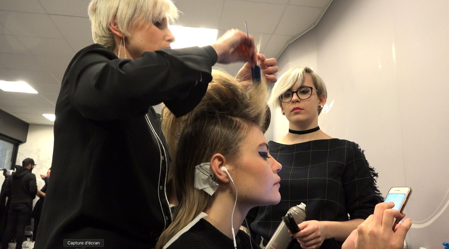 Coiffure et maquillage Fashion-Week tournage évènement par elisabete godart